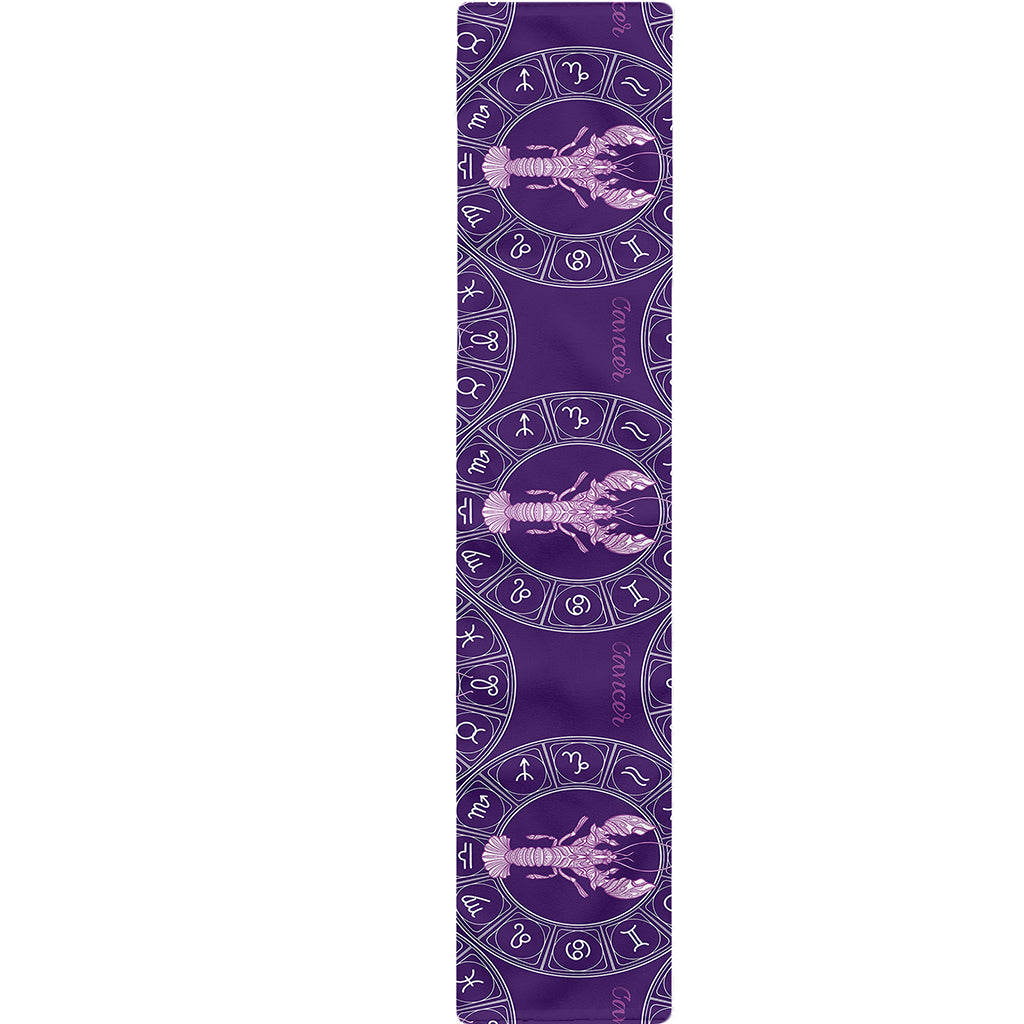 Purple Cancer Zodiac Pattern Print Table Runner