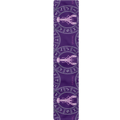 Purple Cancer Zodiac Pattern Print Table Runner