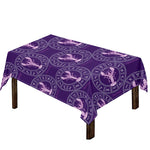 Purple Cancer Zodiac Pattern Print Tablecloth