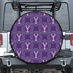 Purple Cancer Zodiac Pattern Print Tire Cover