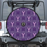 Purple Cancer Zodiac Pattern Print Tire Cover With Camera Hole