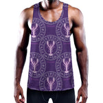 Purple Cancer Zodiac Pattern Print Training Tank Top