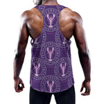 Purple Cancer Zodiac Pattern Print Training Tank Top