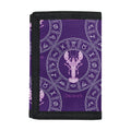 Purple Cancer Zodiac Pattern Print Trifold Wallet