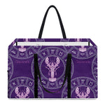 Purple Cancer Zodiac Pattern Print Utility Tote Bag