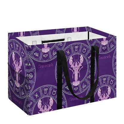 Purple Cancer Zodiac Pattern Print Utility Tote Bag