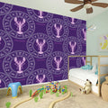 Purple Cancer Zodiac Pattern Print Wall Sticker