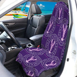 Purple Cancer Zodiac Pattern Print Waterproof Car Seat Cover