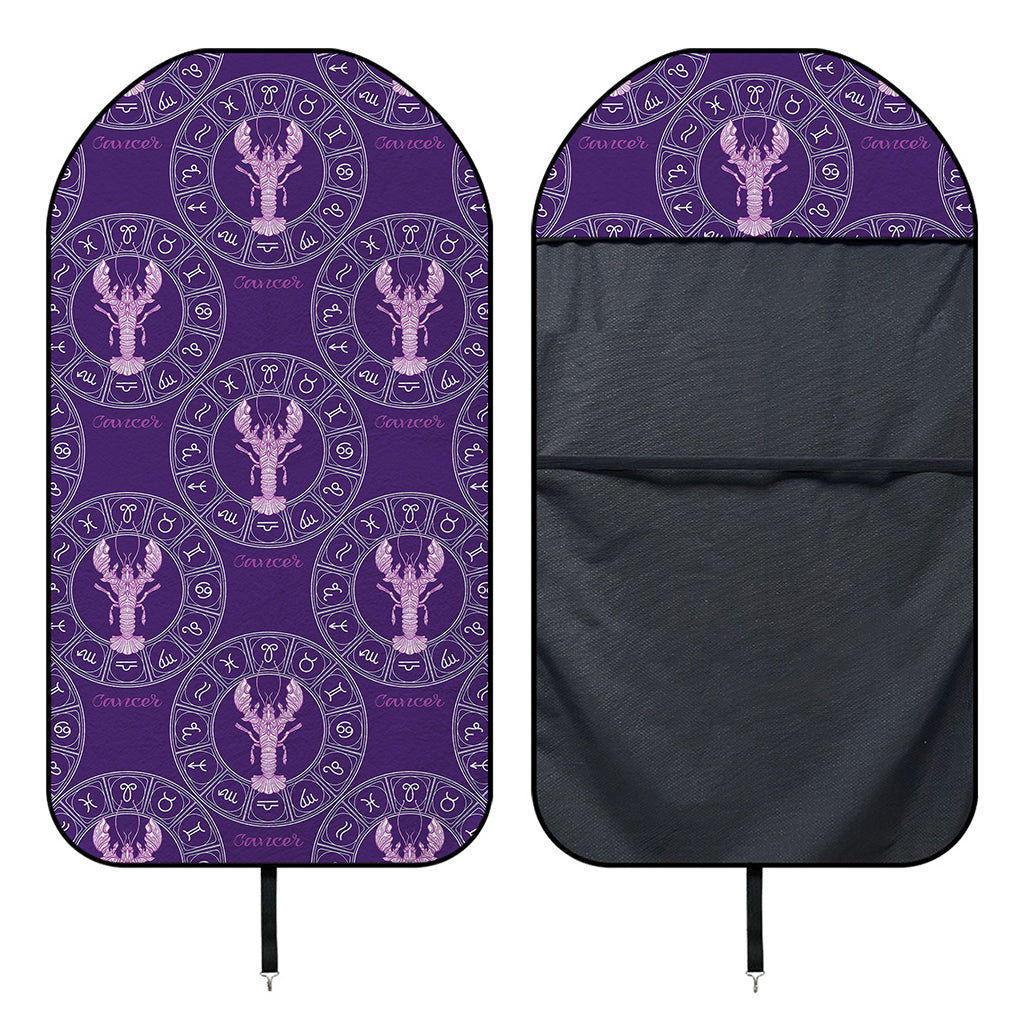 Purple Cancer Zodiac Pattern Print Waterproof Car Seat Cover