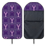 Purple Cancer Zodiac Pattern Print Waterproof Car Seat Cover