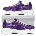 Purple Cancer Zodiac Pattern Print White Chunky Shoes
