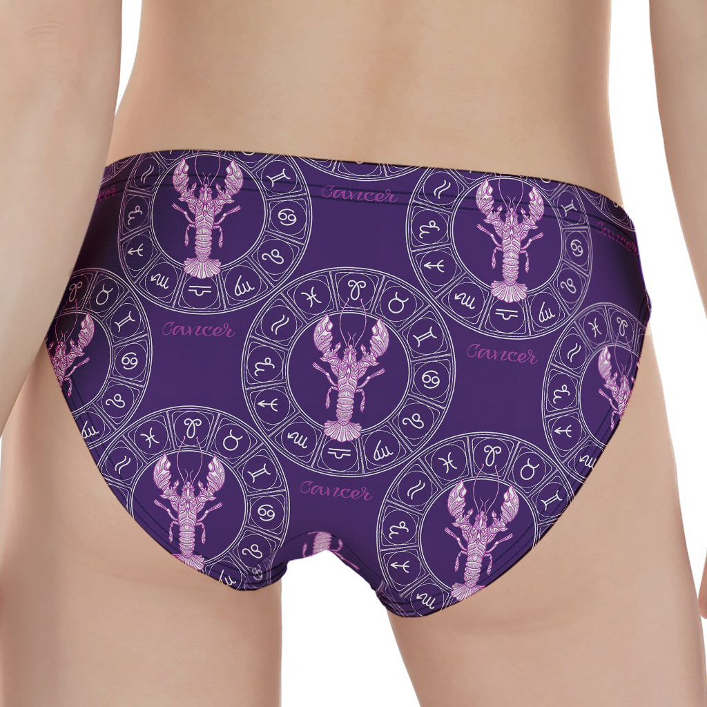 Purple Cancer Zodiac Pattern Print Women's Panties