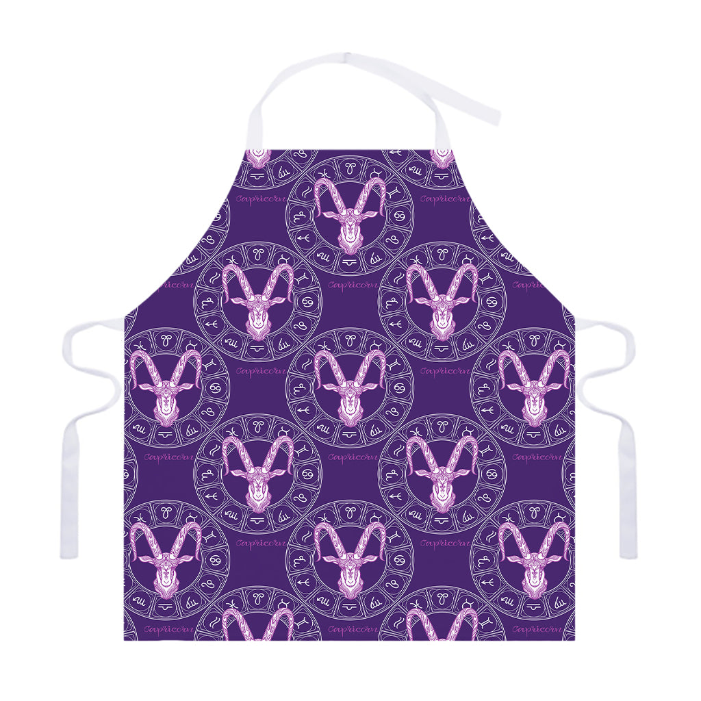 Purple Capricorn Zodiac Pattern Print Adjustable Apron