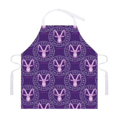 Purple Capricorn Zodiac Pattern Print Adjustable Apron