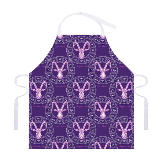 Purple Capricorn Zodiac Pattern Print Adjustable Apron