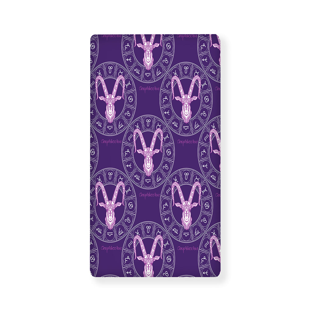 Purple Capricorn Zodiac Pattern Print Baby Crib Sheet