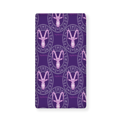 Purple Capricorn Zodiac Pattern Print Baby Crib Sheet
