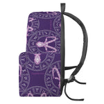 Purple Capricorn Zodiac Pattern Print Backpack