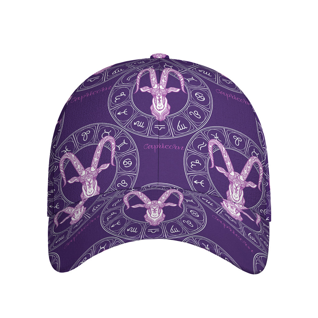 Purple Capricorn Zodiac Pattern Print Baseball Cap