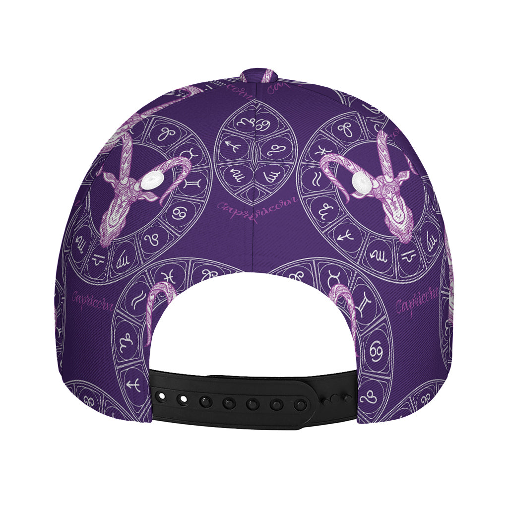 Purple Capricorn Zodiac Pattern Print Baseball Cap
