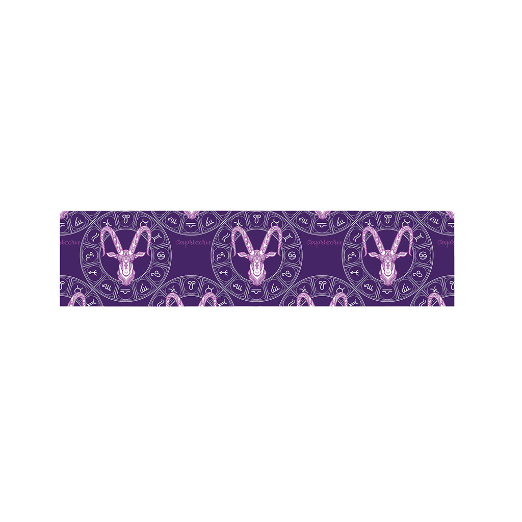 Purple Capricorn Zodiac Pattern Print Bed Runner