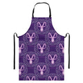 Purple Capricorn Zodiac Pattern Print Bib Apron With Pocket
