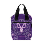 Purple Capricorn Zodiac Pattern Print Bible Tote Bag