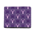 Purple Capricorn Zodiac Pattern Print Bifold Wallet