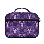 Purple Capricorn Zodiac Pattern Print Briefcase Bible Bag