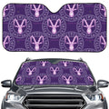 Purple Capricorn Zodiac Pattern Print Car Windshield Sun Shade