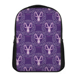 Purple Capricorn Zodiac Pattern Print Casual Backpack