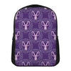 Purple Capricorn Zodiac Pattern Print Casual Backpack