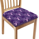 Purple Capricorn Zodiac Pattern Print Chair Cushion Cover