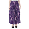 Purple Capricorn Zodiac Pattern Print Chiffon Maxi Skirt