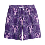 Purple Capricorn Zodiac Pattern Print Cotton Shorts