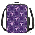 Purple Capricorn Zodiac Pattern Print Crossbody Lunch Bag