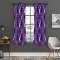 Purple Capricorn Zodiac Pattern Print Grommet Curtain Panels