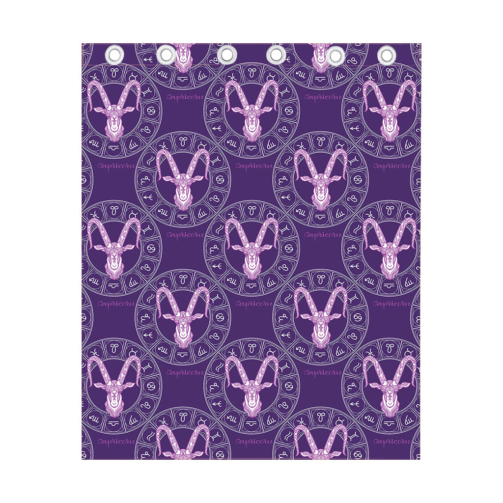 Purple Capricorn Zodiac Pattern Print Curtain