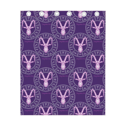 Purple Capricorn Zodiac Pattern Print Curtain