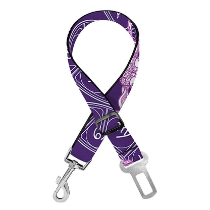Purple Capricorn Zodiac Pattern Print Dog Seat Belt