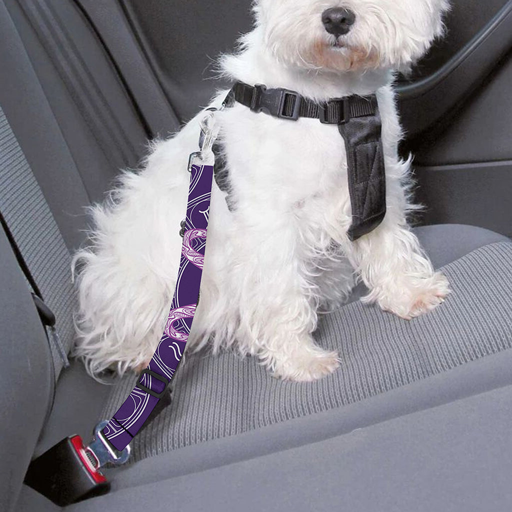 Purple Capricorn Zodiac Pattern Print Dog Seat Belt