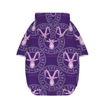 Purple Capricorn Zodiac Pattern Print Dog Zip Up Hoodie