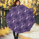 Purple Capricorn Zodiac Pattern Print Foldable Umbrella