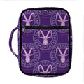 Purple Capricorn Zodiac Pattern Print Front Pocket Bible Bag