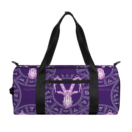 Purple Capricorn Zodiac Pattern Print Gym Bag