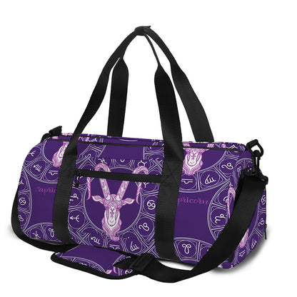Purple Capricorn Zodiac Pattern Print Gym Bag