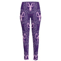 Purple Capricorn Zodiac Pattern Print High-Waisted Pocket Leggings