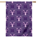 Purple Capricorn Zodiac Pattern Print House Flag