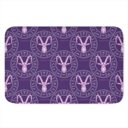 Purple Capricorn Zodiac Pattern Print Indoor Door Mat