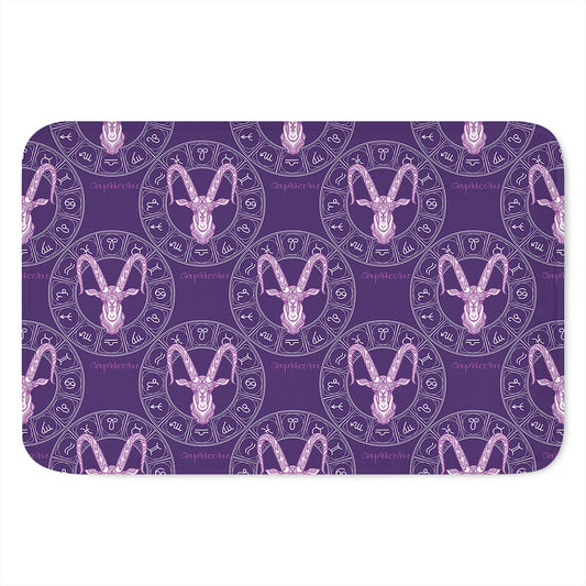 Purple Capricorn Zodiac Pattern Print Indoor Door Mat